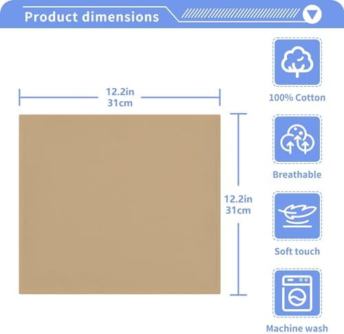4 Multi-Purpose Tan Washcloths for Soft Hands Clean Surfaces
