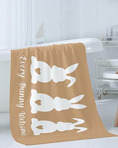 Anzona Easter White Bunny 3 Piece Bath Towel Set