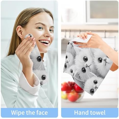Vibrant Kawaii Kitten Washcloths for Your Washroom