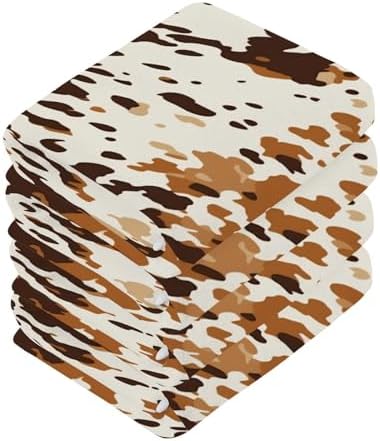 xigua Cow Print Washcloths Towels
