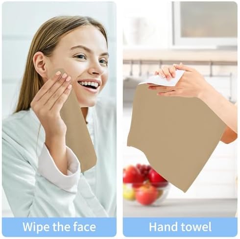 4 Multi-Purpose Tan Washcloths for Soft Hands Clean Surfaces