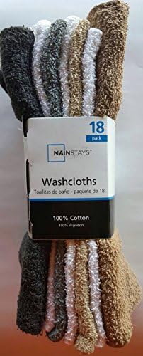 Mainstay 18-Pack Assorted Cotton Terry Washcloths