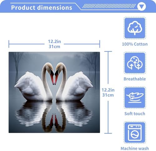 Kigai White Swan Face Towels Soft Absorbent Premium Quality