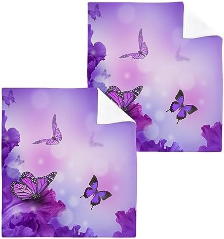 Stunning Butterfly Washcloth Set for Face Hand and Spa Use