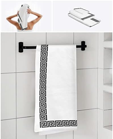 Lsrtoss Black Geometric Bath Towel Set