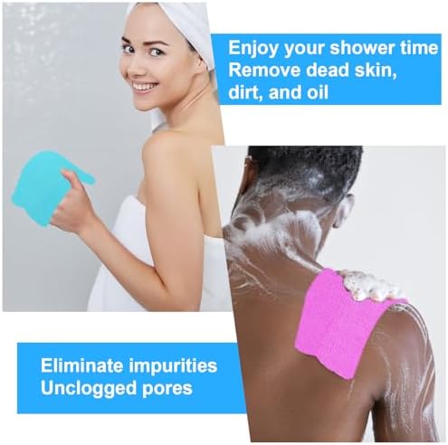 4 Pack Exfoliating Scrub Towels for Dead Skin Removal Smooth Radiant Skin