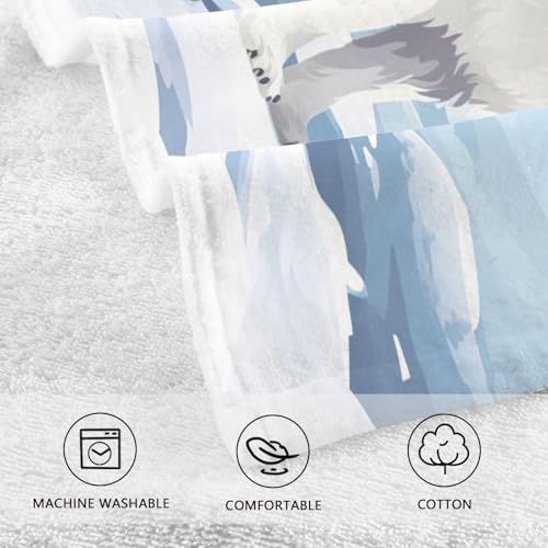 Fox White Snow Hand Towels High-Quality Cotton Washcloths for All Uses