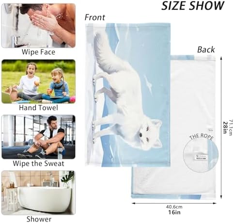Quick Dry White Fox Snow Hand Towels
