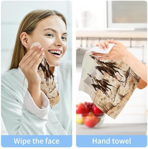 Desert Cowboy Washcloth Set - 12x12 Soft Cotton Reusable Face Hand Towels