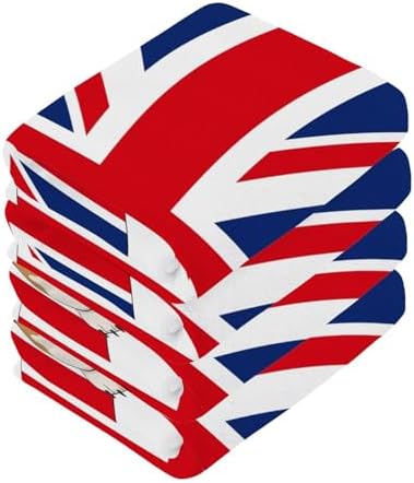ALAZA Bulldog of The British Flag 12x12 Washcloth 2-Pack