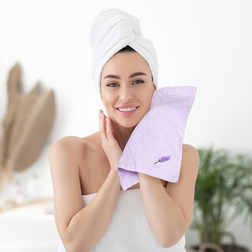 Coolant Lint-Free Cotton Washcloths 13x13 - 4Pack - Light Purple
