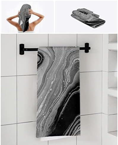 ZOE GARDEN Black Grey Bathroom Towel Set