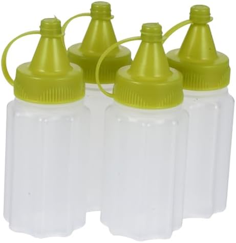 BRIGHTFUFU 4-Piece Squeeze Sauce Bottles for Ketchup Honey and Salad Dressings
