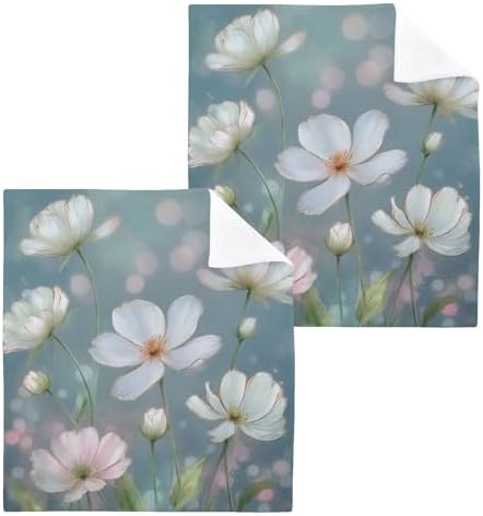 FUGIDOG Floral Design Washcloth Set - Soft Absorbent for Daily Use