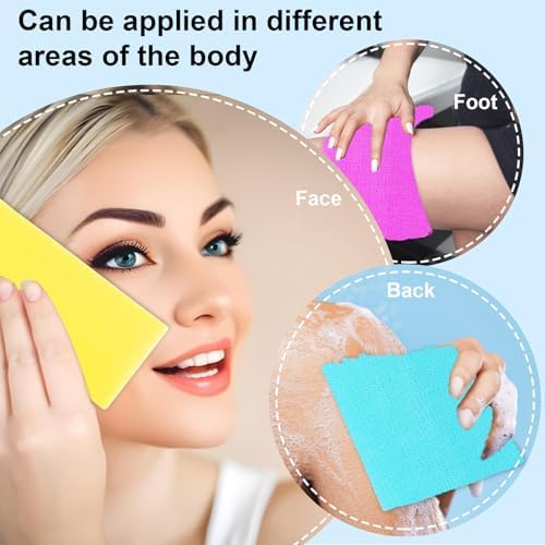 4 Pack Exfoliating Scrub Towels for Dead Skin Removal Smooth Radiant Skin