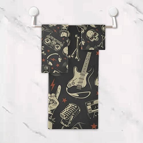 DOMIKING Skull Bath Towel Set of 3