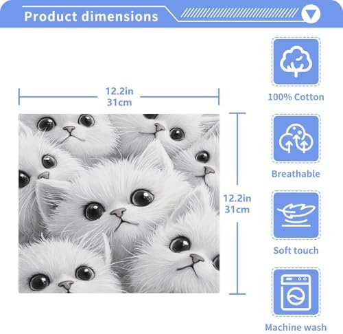 Vibrant Kawaii Kitten Washcloths for Your Washroom
