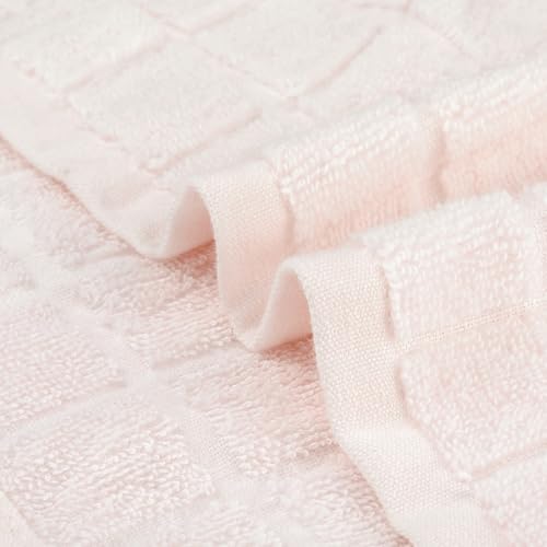 HMETOL Cotton Washcloths 4 Pack Pink 13x13