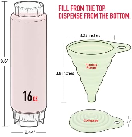 Rockland Guard FIFO Squeeze Bottle Refillable 6-Pack Green