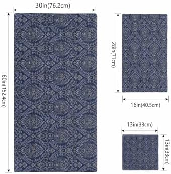 Navy Mandala Paisley Bathroom Towel Set