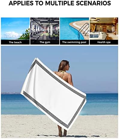 Lsrtoss Black Geometric Bath Towel Set