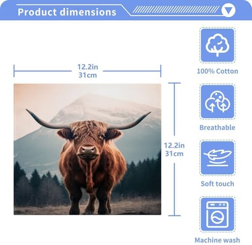 Highland Cow Washcloth Soft Cotton for Babies