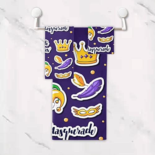DOMIKINGMardi GrasStickers Bath Towels Set