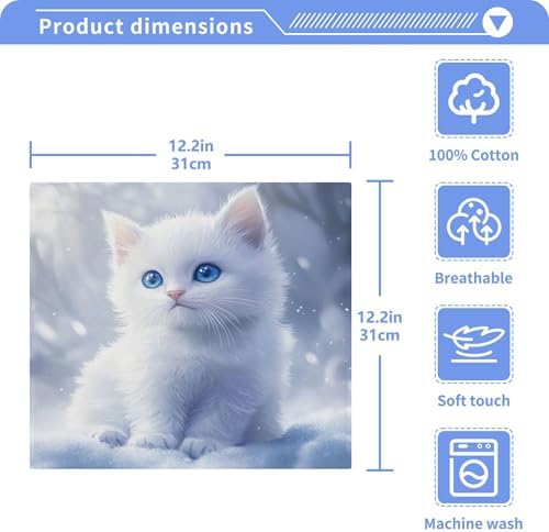 Qilmy Cute Kitten Washcloth 4-Pack