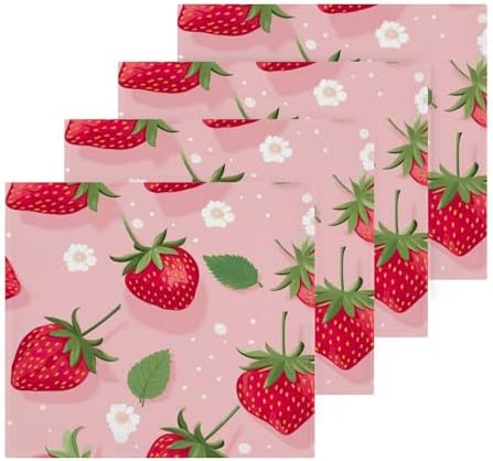 Strawberry Washcloth Set Perfect for Washdowns Soft Reusable Towels