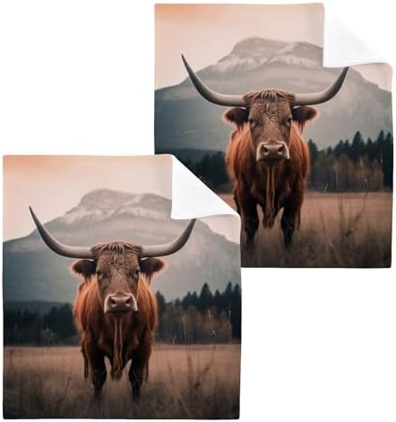 Luxury Scottish Cow Washcloth Set - Soft Reusable Perfect for Relaxation