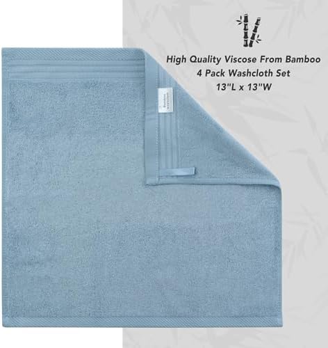 Premium Viscose Bamboo Washcloth Set - 13x13 in x4