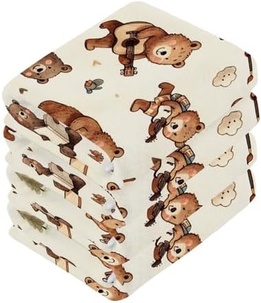 Small Brown Bears Washcloths 2-Pack 12x12