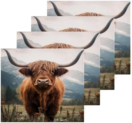 Highland Cow Washcloth Set - Soft AbsorbentReusable Facing Towel for Baby Family