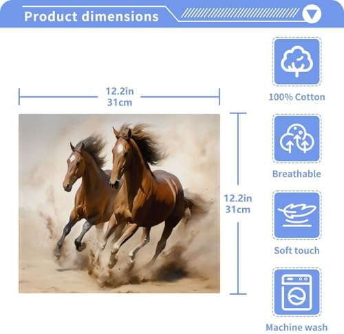 YETTASBIN Horse Washcloths 2 Pack Soft Cotton Towels