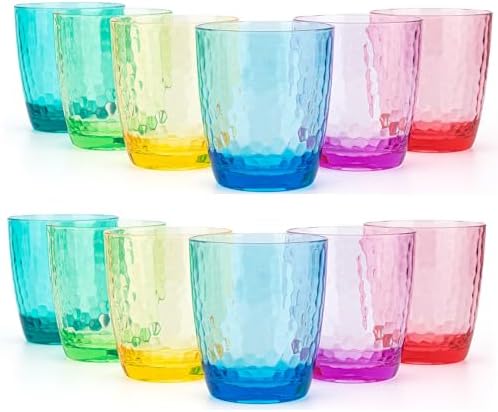 Hampered Plastic Tumbler Set of 12 Multicolor