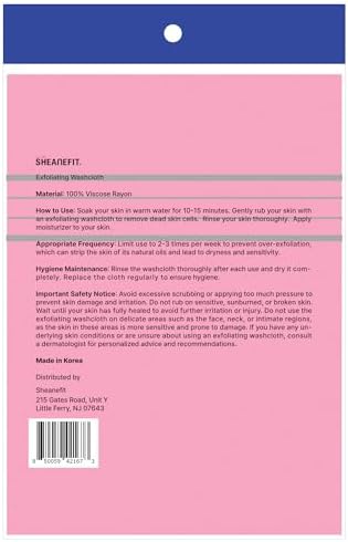 Sheanefit Exfoliating Bath Washcloth - 6 pcs Red