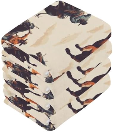Kigai Cowboys Rodeo Face Towels Soft Absorbent 12x12
