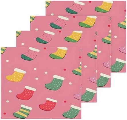 Xigua Christmas Socks Washcloths Set - Multi-Purpose 2-12 Pack - Fast Drying Stylish