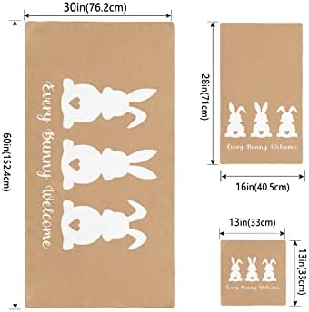 Anzona Easter White Bunny 3 Piece Bath Towel Set