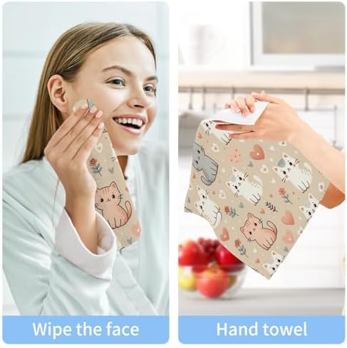 4-Pack Cute Cats Washcloths for Bathroom More