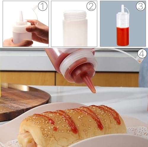 3-PIECE REusable SQUEEZE BOTTLES LEAK-PROOF MEASURING CAPS FOOD-GRADE KITCHEN ESSENTIALS