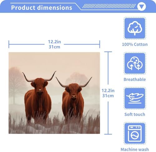 Pure Cotton Washcloth 12x12 Reusable Soft Durable