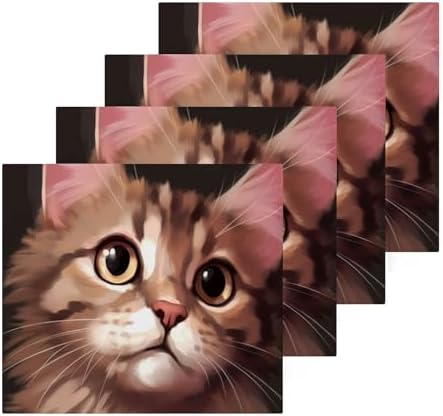 Cute Brown Cat Washcloth 12x12