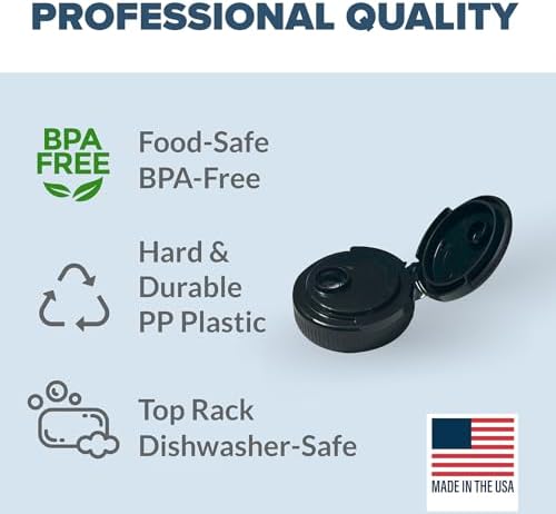 Flip-top Condiment Bottle Caps Dishwasher Safe