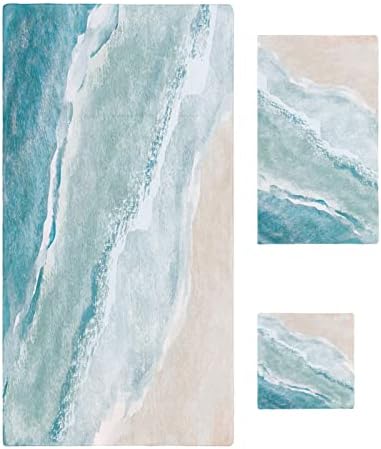 Seven Roses Microfiber Bath Towels Set - Nautical Soft for Beach Kitchen