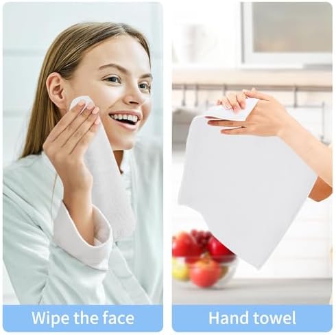 2Pcs White WashclothsQuick Drying Absorbent Soft Bathroom Towels