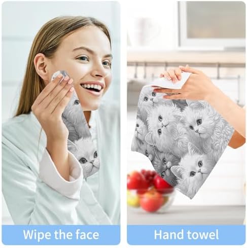 Msyxl 2-Pack Grey Washcloths for Bathroom