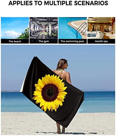 Luxury Black Sunflower Towel Set for Home Kitchen