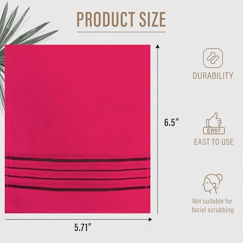 Sheanefit Exfoliating Bath Washcloth - 6 pcs Red