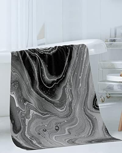 ZOE GARDEN Black Grey Bathroom Towel Set